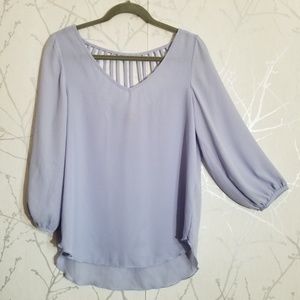 Philosophy Pale Lavender Sheer Top w/ Strappy Back